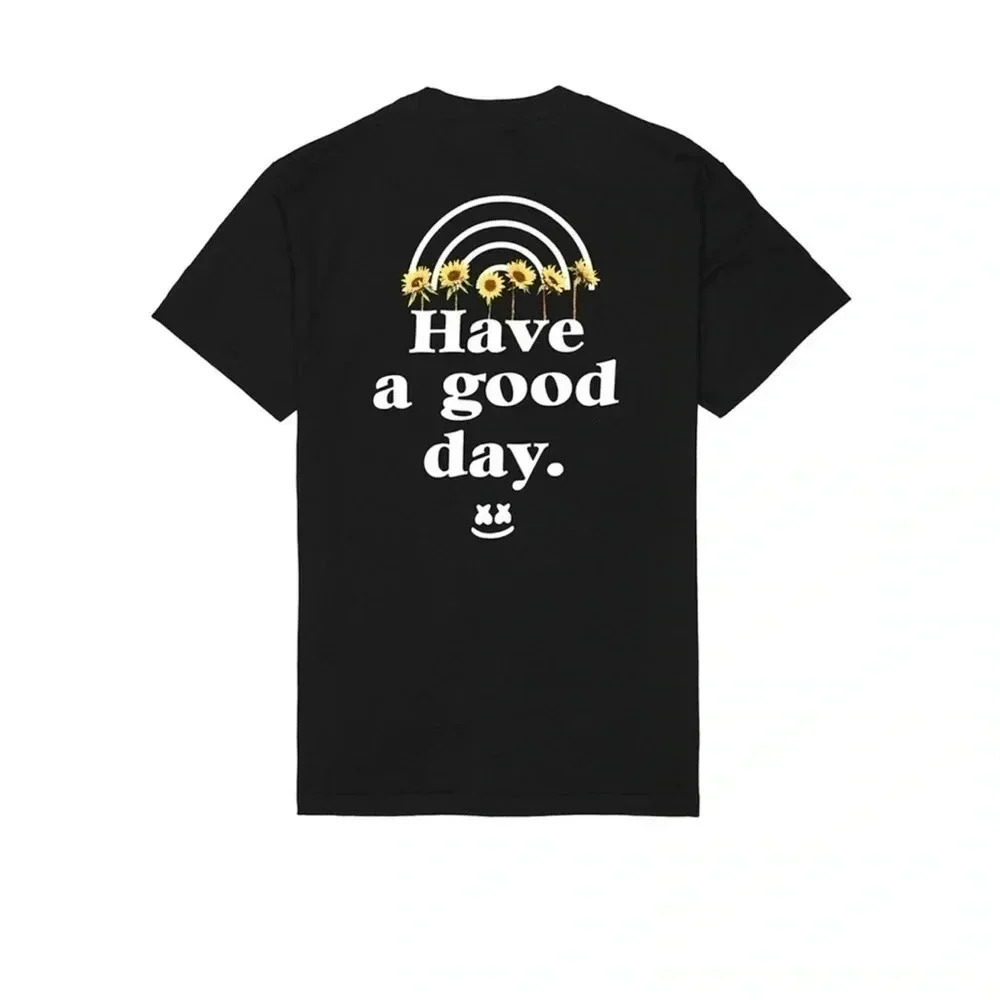 Marshmello DJ Official Merch Have A Good Day T-Shirt — Black‎